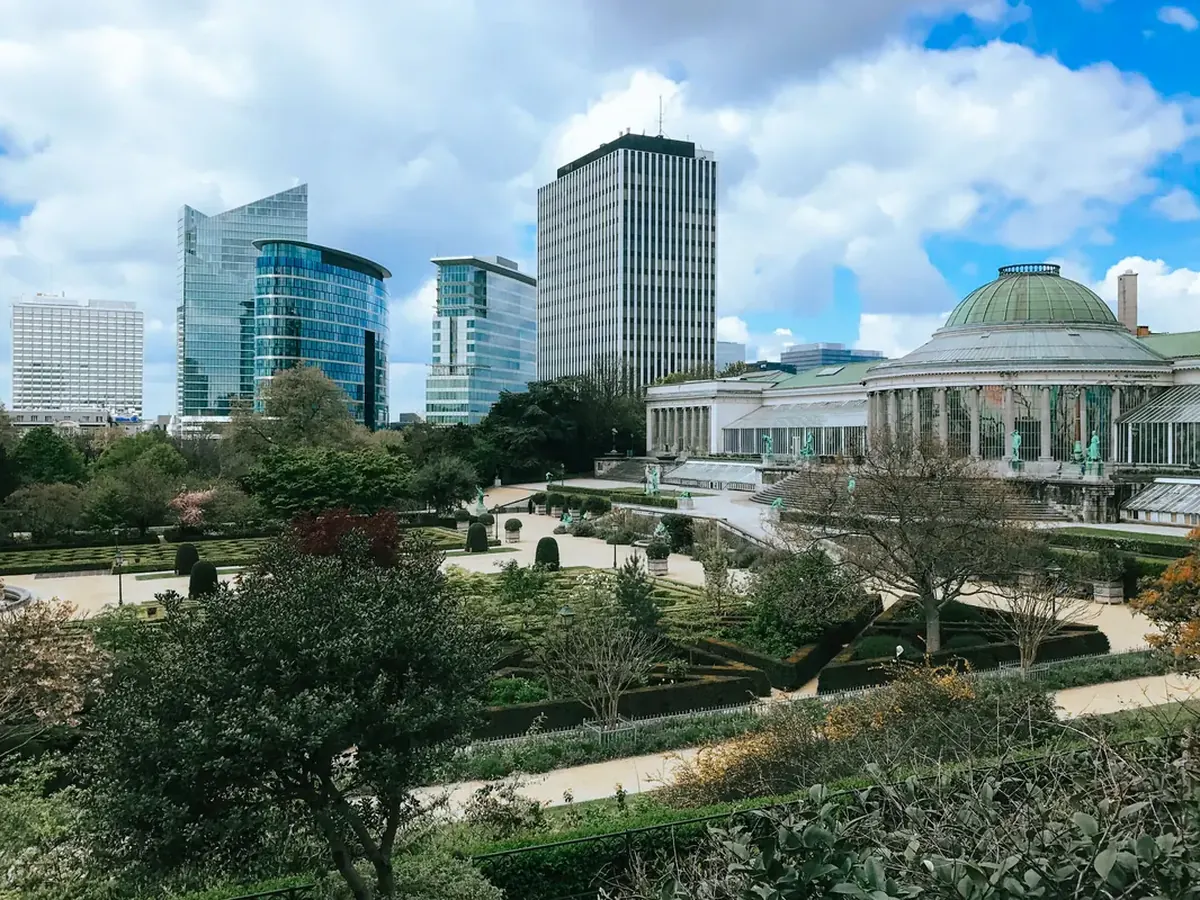 Le Botanique en moderne torens in Sint-Joost, Brussel